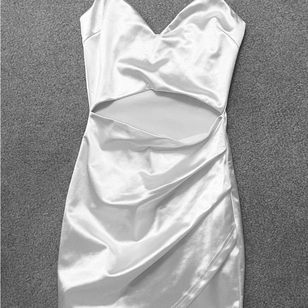 Windsor Elegant White Satin Dress